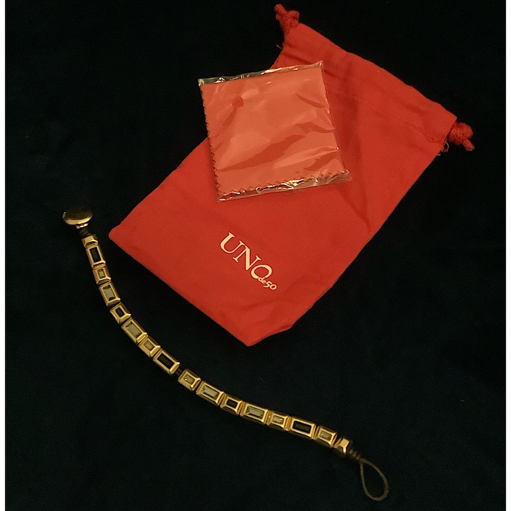 Uno De 50 Euphoria Gold Tone Metal and Crystal Bracelet